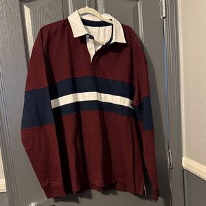 St. John's Bay Burgundy and Navy Polo Shirt